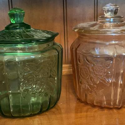 Colored Glass Cookie Jars  