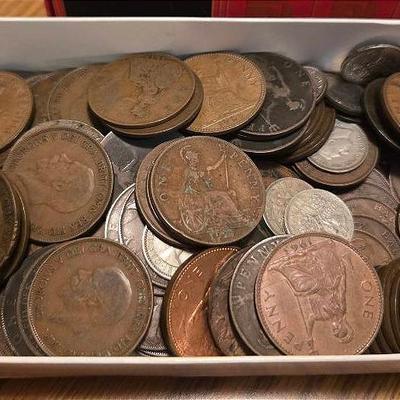Old Style English Half Pennies, Pennies, And Sixpences 
