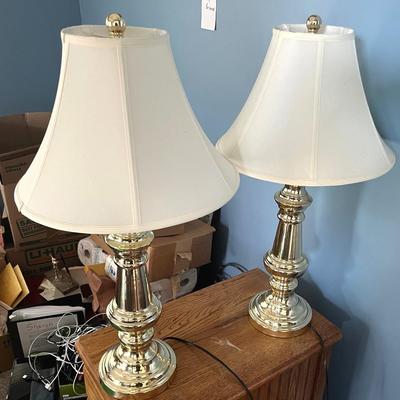 Two Gold Touch-Activated Lamps