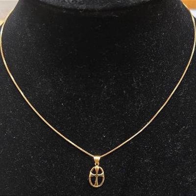 14K Gold Cross Necklace 