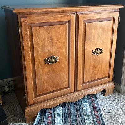 Solid Wood Cabinet with Pull-Out Shelf