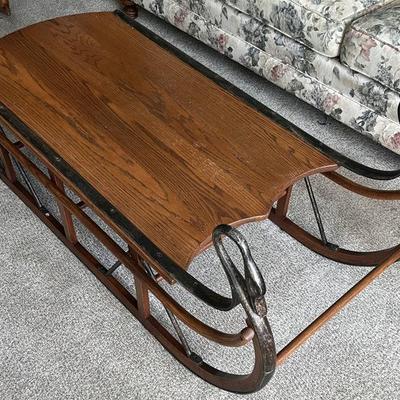 Wooden Sleigh Coffee Table