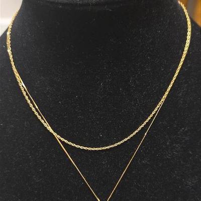 Gold Locket, Chain, And Necklace 