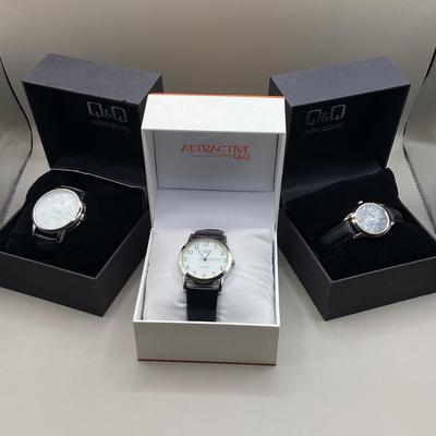 3 Q&Q Watches, Stainless Steel