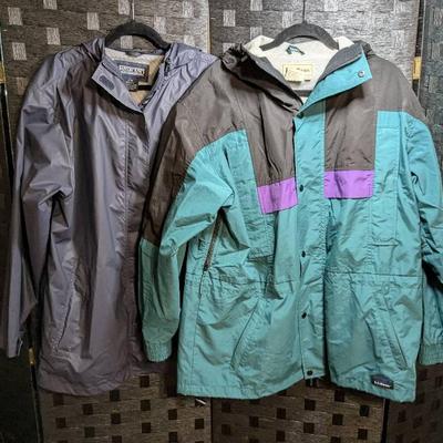 LL Bean Unisex Windbreaker (L) & Land's End Rain Jacket (L)