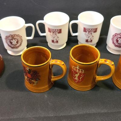 A&M Texas Aggies Plastic Mugs, Stoneware Mugs With Crests, Large Brown Ceramic Insulator