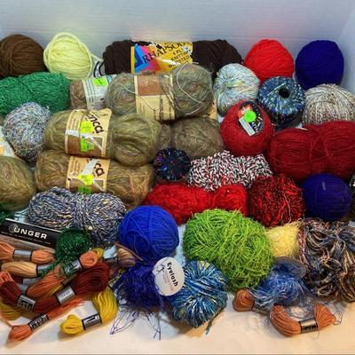 Acrylic & Mutifiber Yarn Lot 3: DMC, Lion Brand, Trendsetter Yarns, Rhapsody, Unger & More