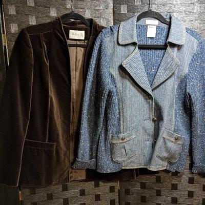 FDJ Jacket (XL) & Mr. Beau Brown Velvet Jacket (L/XL)
