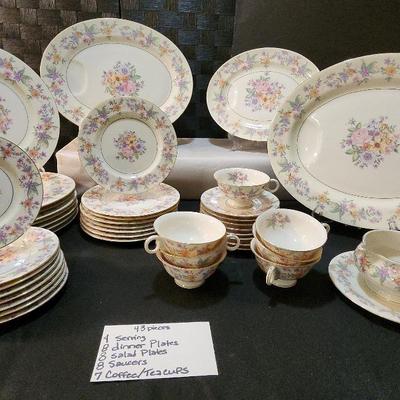 43 Piece China (Theodore Haviland New York: "Springtime" Pattern)