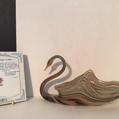  Vintage Hand Blown Art Glass Swan