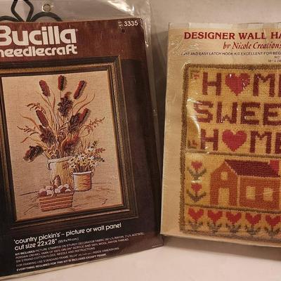 Vintage Latch Hook Kit With 2 Projects & Needlecraft Kits (See Description)