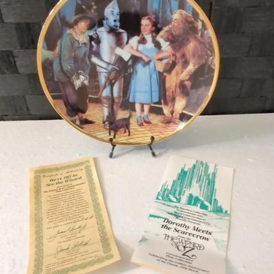 We're Off To see The Wizard  50th Anniversary Commemorative Plate With Certificate and Box