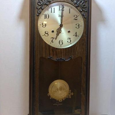 Meiji 30 Day Chiming Wall Clock, Japan, with Key