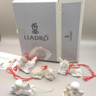 2 Made In Taiwan Porcelain Angels, And 3 Lladro Ornaments