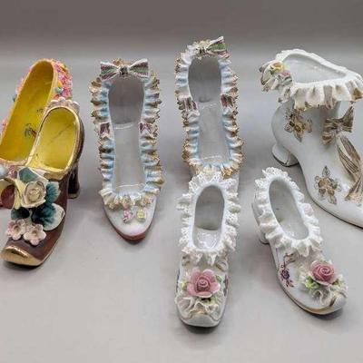 Porcelain "Lace" Heels (Condition Issues Pictured)