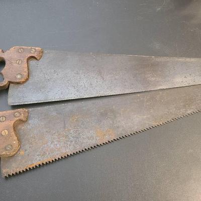 Antique Saws With Wooden Handles, Dission & Sons Philadelphia