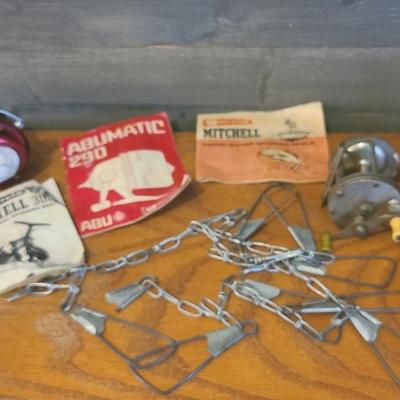 4 Vintage Reels, Instruction Books, And Other Fishing Items