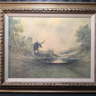 Large Longhorn Framed Print (32"x26")