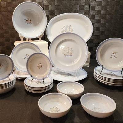 Arabia Of Finland "Sailor" Patterned Tableware (Set Includes 6 different Nautical Motifs) Some Faded