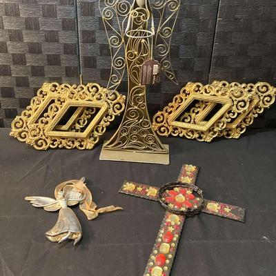 Pewter Angel, Pier 1 Angel, Metal Cross & Wall Hanging Decor