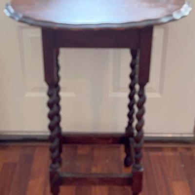 Wood Oval End Table (maker Unknown)