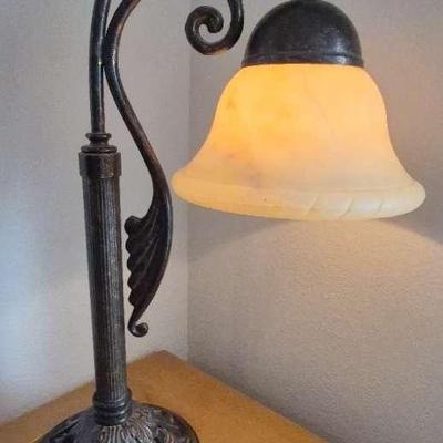 Brass Lamp With glass Shade 