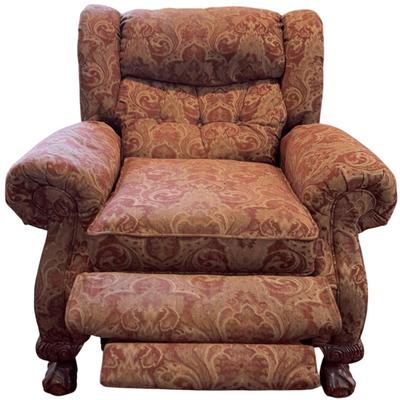 Red And Gold Recliner Chair (Maker Unknown)