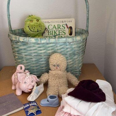 Vintage Toys (Ceramic Pig, Grinch Doll, Books, Doll Clothes, And More)