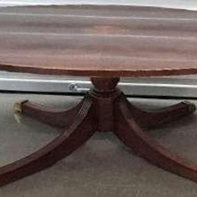 Vintage Mahogany Oval Pedestal Table 