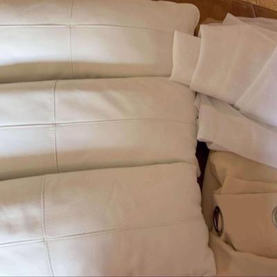 Faux Leather Pillows And Curtains