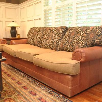 Leather sleeper couch 