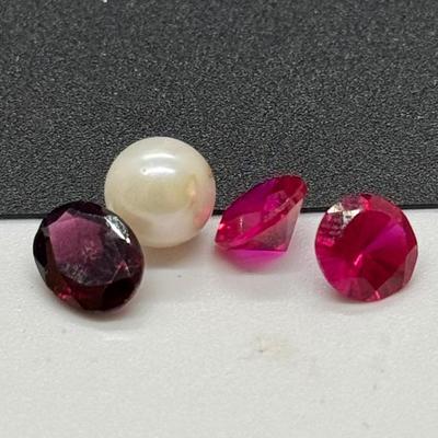 Loose Stones - Pearl, Garnet, and Ruby Simulant