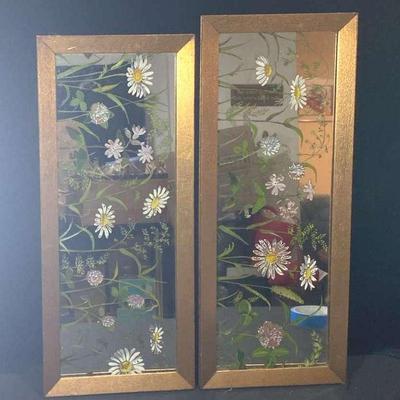 Vintage Hand Painted Mirrors 
