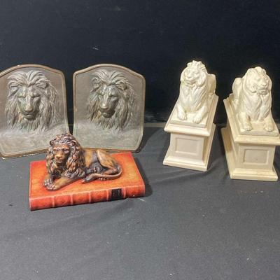 Vintage Lion Bookends 