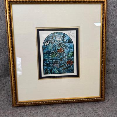 Marc Chagall “Tribe of Ruben” Bookplate-Signed Print | Framed & Matted with COA