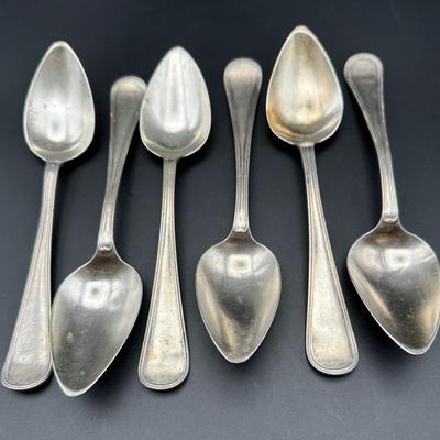 Set of 6 Antique Sterling Silver Teaspoons | London, 1829 | King George IV Duty Mark | 270 g