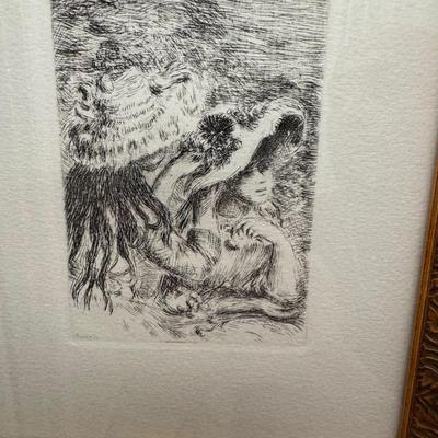 Pierre-Auguste Renoir | Etching “Le Chapeau Épinglé” | Framed Fine Art Reproduction