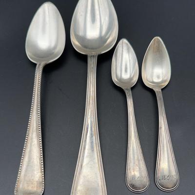 Sterling Silver Spoons | Georgian & Victorian Hallmarks | 4 Antique Pieces | 145g

