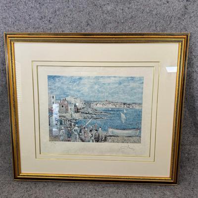 Cadaqués Lithograph | Signed & Numbered by Salvador Dalí | COA | Gilt Frame