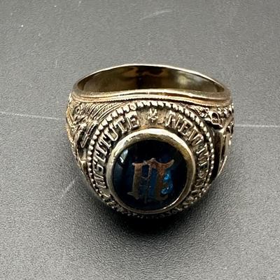 Yellow Gold 10K Class Ring W/ Black Stone 12.40g Total Weight | New México Military Institute 1966