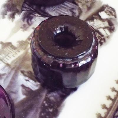 Sale Photo Thumbnail #109: ANTIQUE AMETHYST GLASS HANDBLOWN INK POT