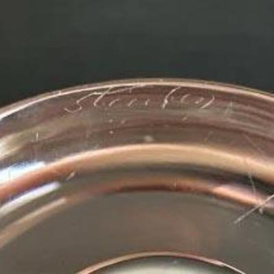 Sale Photo Thumbnail #242: STEUBEN SIGNED THUMBPRINT BOWL BY GEORGE THOMPSON