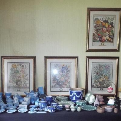Sale Photo Thumbnail #176: VINTAGE COLONIAL WILLIAMSBURG ROBERT FURBER FRUIT & FLOWER PRINTS AND ASSORTED WEDGWOOD PIECE