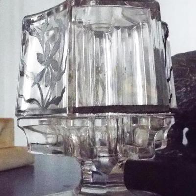 ANTIQUE STERLING OVERLAY DISPENSER BOTTLE
