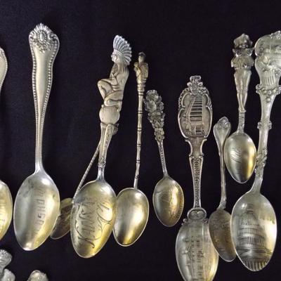 STERLING SPOONS SOUVENIR W/ ENGRAVING
PRICED AS MARKED
