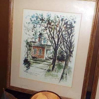 Sale Photo Thumbnail #192: SIGNED FRAMED WATERCOLOR