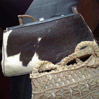 MID CENTURY FETAL CALF HAIR CLUTCH PURSE