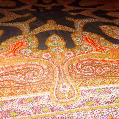 Sale Photo Thumbnail #202: ANTIQUE 19TH C. KASHMIR PAISLEY WOOL PIANO SCARF