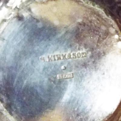 ANTIQUE S. KIRK & SONS STERLING REPOUSSE LEAFY BERRY PITCHER
ANTIQUE STERLING REPOUSSE LIDDED CONTAINER WITH VILLAGE IMAGES
