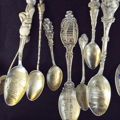 STERLING SPOONS SOUVENIR W/ ENGRAVING
PRICED AS MARKED
